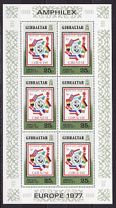Гибралтар, 1977, Филярмарка, Флаги, малый лист